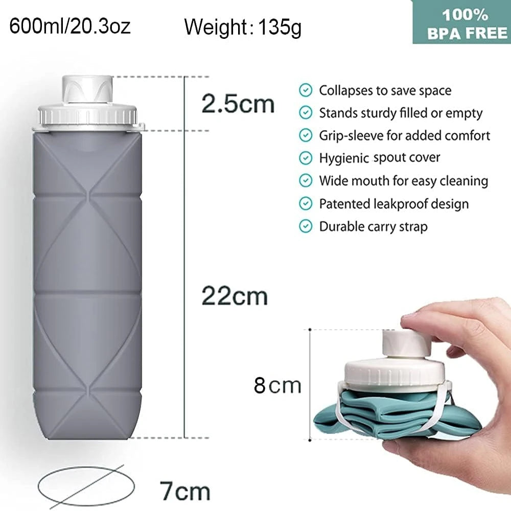 COOLKITS 600ML Collapsible Water Bottles
